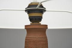 Stoneware Floor Lamp with Abstract Relief Pattern Scandinavia Mid 20th Century - 4556341