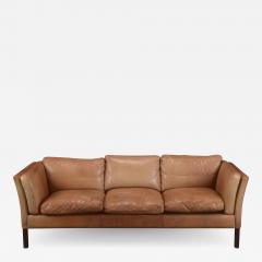 Stouby Furniture A S Mid Century Danish 3 seat Cognac Leather Sofa - 2784216