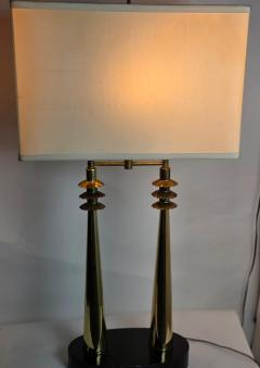 Streamlined Chinoiserie Twin Column Temple Gate Table Lamp c 1950s - 4694346