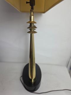 Streamlined Chinoiserie Twin Column Temple Gate Table Lamp c 1950s - 4694353