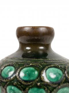 Strehla Keramik East German Mid Century Multi Tonal Green Glazed Circle Design C - 4675699