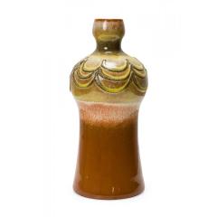 Strehla Keramik East German Mid Century Raised Scallop Pattern Multi Tonal Brown - 4716998
