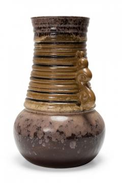Strehla Keramik East German Mid Century Ribbed Multi Tonal Brown Glazed Ceramic - 4672700
