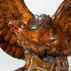 Striking Black Forest walnut carving of an eagle - 828505