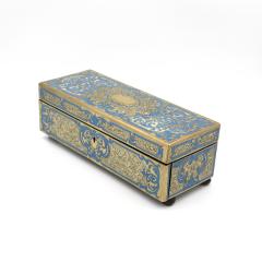 Striking Blue Enamel Boullework Glove Box French Circa 1850 1860 - 2177192