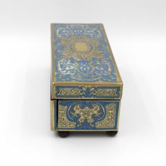 Striking Blue Enamel Boullework Glove Box French Circa 1850 1860 - 2177195