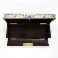 Striking Blue Enamel Boullework Glove Box French Circa 1850 1860 - 2177198