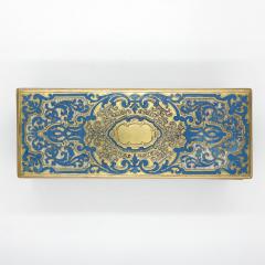 Striking Blue Enamel Boullework Glove Box French Circa 1850 1860 - 2177199