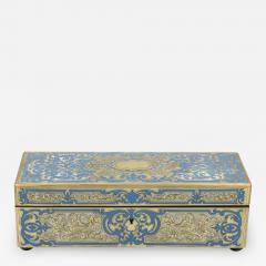 Striking Blue Enamel Boullework Glove Box French Circa 1850 1860 - 2179722