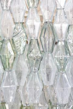 Striking Mid Century Green and Clear Poliedri Chandelier 1960 - 3659376