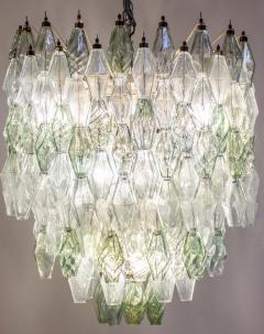 Striking Mid Century Green and Clear Poliedri Chandelier 1960 - 3659379