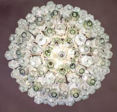 Striking Mid Century Green and Clear Poliedri Chandelier 1960 - 3659381