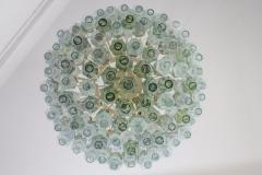 Striking Mid Century Green and Clear Poliedri Chandelier 1960 - 3659382