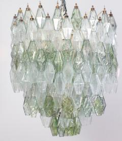 Striking Mid Century Green and Clear Poliedri Chandelier 1960 - 3659383