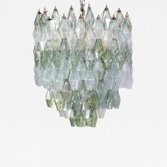 Striking Mid Century Green and Clear Poliedri Chandelier 1960 - 3661253