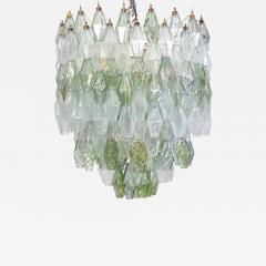 Striking Mid Century Green and Clear Poliedri Chandelier 1960 - 4493495