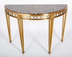 Striking Pair of Bronze Consoles with Fossilized Marble Tops - 4329436