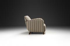 Striped Art Deco Armchair with Beech Armrests Europe ca 1930s - 4638358