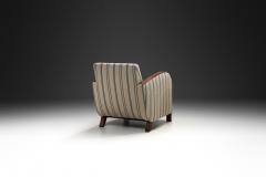 Striped Art Deco Armchair with Beech Armrests Europe ca 1930s - 4638359