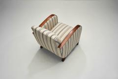 Striped Art Deco Armchair with Beech Armrests Europe ca 1930s - 4638361