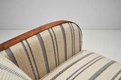 Striped Art Deco Armchair with Beech Armrests Europe ca 1930s - 4638362