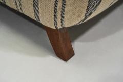 Striped Art Deco Armchair with Beech Armrests Europe ca 1930s - 4638368