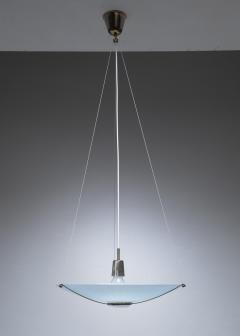 Striped frosted glass pendant Sweden 1940s - 952630