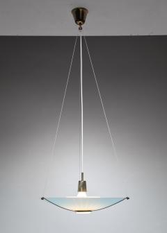 Striped frosted glass pendant Sweden 1940s - 952631