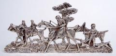 Stuart Clifford Set of 4 English Victorian Sterling Silver Fox Hunt Place Card Holders - 4424383
