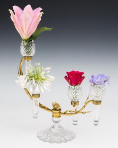 Stuart England A GILT LACQUERED BRASS CUT GLASS FLOWER EPERGNE - 3790921