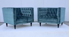Stuart Scott Tufted Tux Club Chairs In Velvet - 4597379