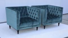 Stuart Scott Tufted Tux Club Chairs In Velvet - 4597380