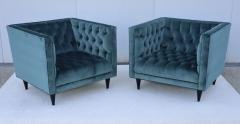 Stuart Scott Tufted Tux Club Chairs In Velvet - 4597381