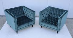 Stuart Scott Tufted Tux Club Chairs In Velvet - 4597382