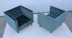 Stuart Scott Tufted Tux Club Chairs In Velvet - 4597383
