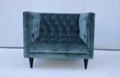 Stuart Scott Tufted Tux Club Chairs In Velvet - 4597388