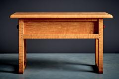 Studio Coffee table in solid curly Maple with double Access Drawer - 4570644