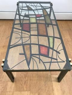 Studio Del Campo 1950s Coffee Table in Painted Brass and Enamels - 629541