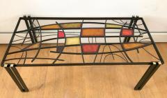 Studio Del Campo 1950s Coffee Table in Painted Brass and Enamels - 629543