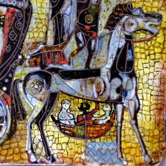 Studio Del Campo Studio del campo enamel on copper wall hanging platter Italy - 4316336