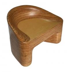 Studio Made Organic Modern Stacked Laminated Mixed Woods Lounge Chair Stool - 3716353