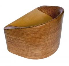 Studio Made Organic Modern Stacked Laminated Mixed Woods Lounge Chair Stool - 3716374