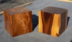 Studio Made Solid Teak Root Heavy Cube Side or End Tables Mid Century Inspired - 4033240