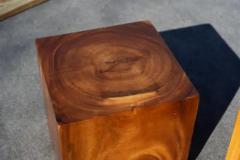 Studio Made Solid Teak Root Heavy Cube Side or End Tables Mid Century Inspired - 4033242