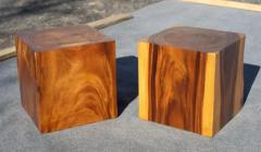 Studio Made Solid Teak Root Heavy Cube Side or End Tables Mid Century Inspired - 4033243