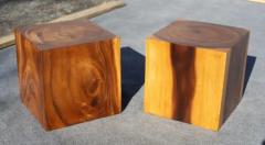 Studio Made Solid Teak Root Heavy Cube Side or End Tables Mid Century Inspired - 4033244