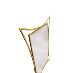 Studio Made Wall Hanging Mirror in Brass 1970s - 1143837