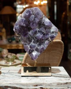 Studio Maison Nurita Large Amethyst Specimen with Polished Brass Base - 3043154