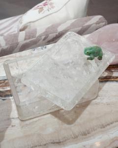 Studio Maison Nurita Large Clear Quartz Rock Crystal Box with Aventurine Frog - 2748343