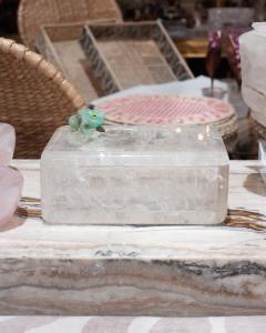 Studio Maison Nurita Large Clear Quartz Rock Crystal Box with Aventurine Frog - 2748344